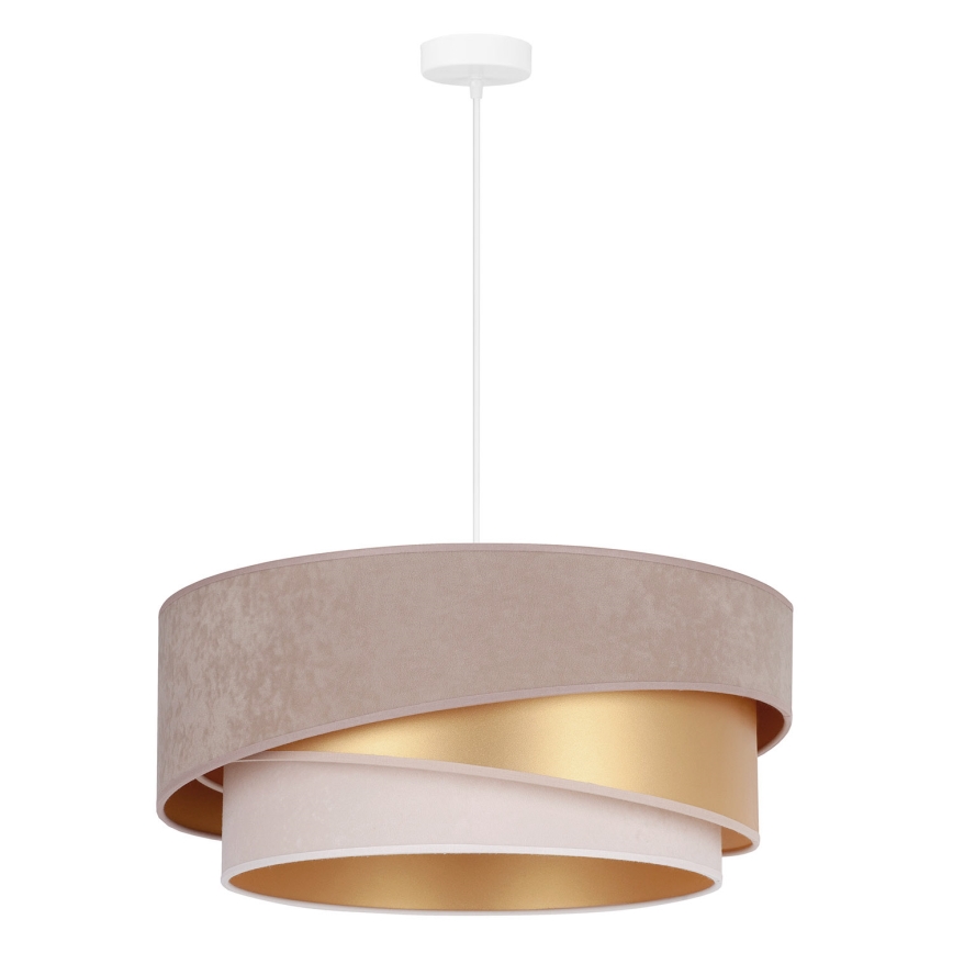 Duolla - Luster na lanku KOBO 1xE27/15W/230V pr. 45 cm béžová/zlatá/krémová