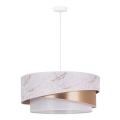 Duolla - Luster na lanku KOBO 1xE27/15W/230V pr. 45 cm biela/rosegold