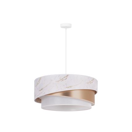 Duolla - Luster na lanku KOBO 1xE27/15W/230V pr. 45 cm biela/rosegold