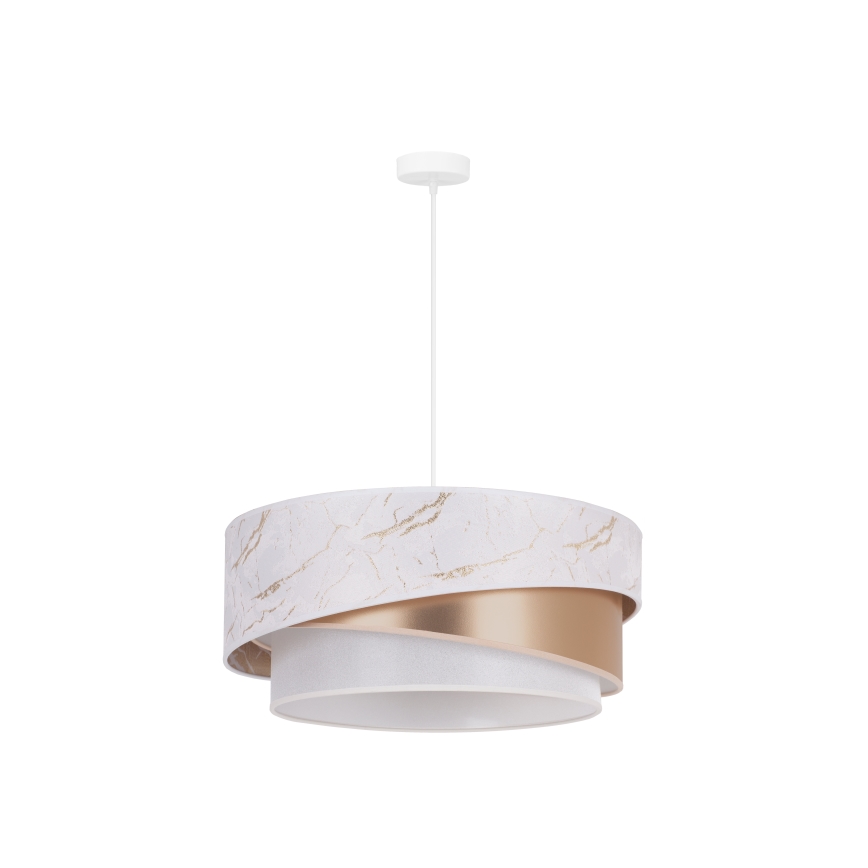 Duolla - Luster na lanku KOBO 1xE27/15W/230V pr. 45 cm biela/rosegold