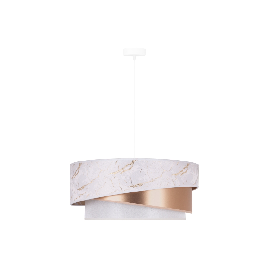 Duolla - Luster na lanku KOBO 1xE27/15W/230V pr. 45 cm biela/rosegold