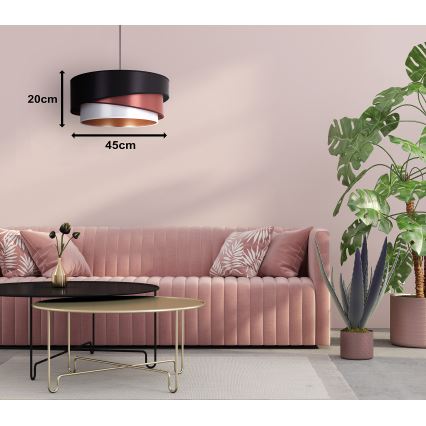 Duolla - Luster na lanku KOBO 1xE27/15W/230V pr. 45 cm čierna/vínová/strieborná