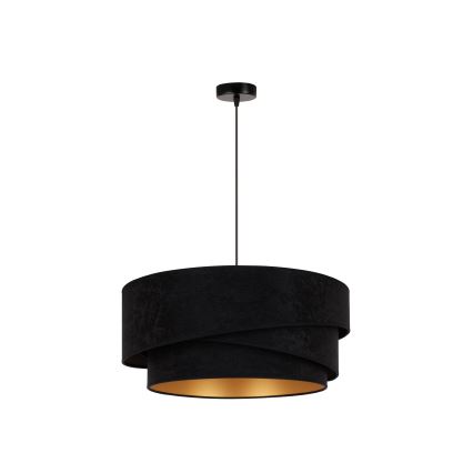Duolla - Luster na lanku KOBO 1xE27/15W/230V pr. 45 cm čierna/zlatá