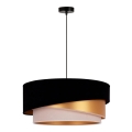 Duolla - Luster na lanku KOBO 1xE27/15W/230V pr. 45 cm čierna/zlatá/krémová
