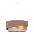 Duolla - Luster na lanku KOBO 1xE27/15W/230V pr. 45 cm hnedá/zlatá/krémová