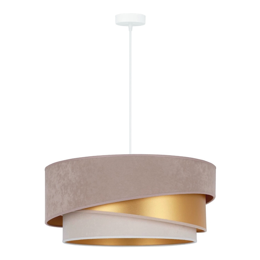 Duolla - Luster na lanku KOBO 1xE27/15W/230V pr. 45 cm hnedá/zlatá/krémová
