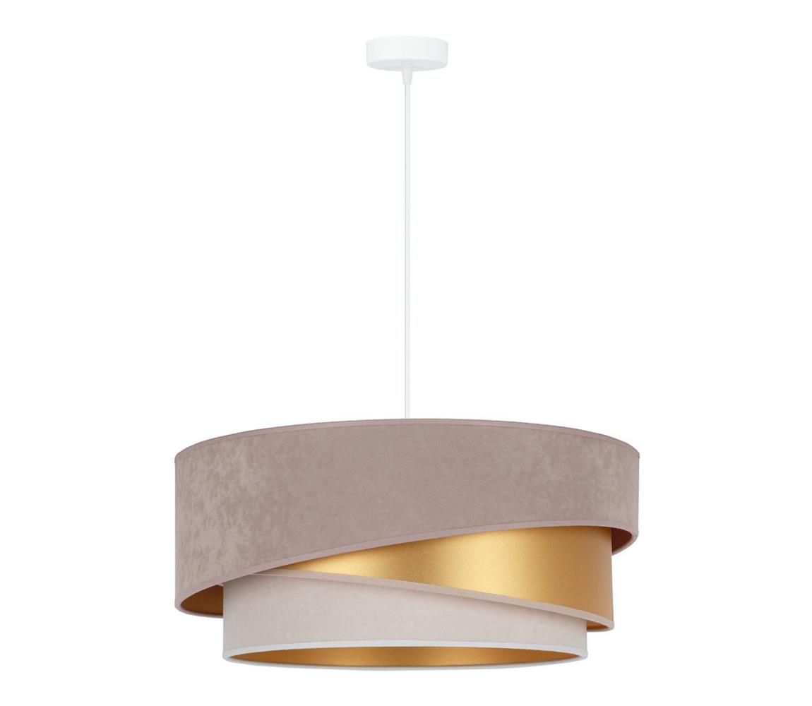 - Luster na lanku KOBO 1xE27/15W/230V pr. 45 cm hnedá/zlatá/krémová