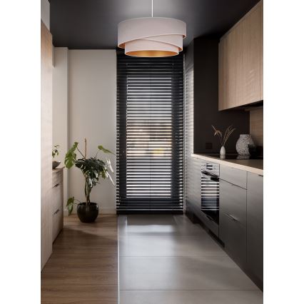 Duolla - Luster na lanku KOBO 1xE27/15W/230V pr. 45 cm krémová/zlatá