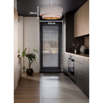 Duolla - Luster na lanku KOBO 1xE27/15W/230V pr. 45 cm krémová/zlatá