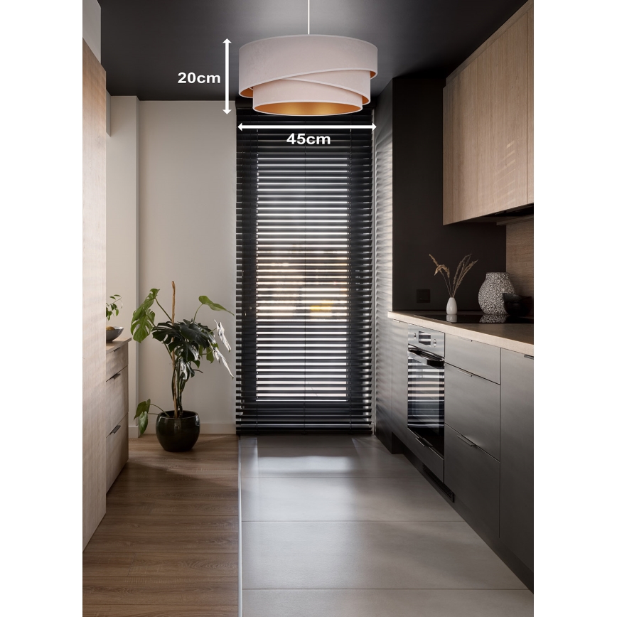 Duolla - Luster na lanku KOBO 1xE27/15W/230V pr. 45 cm krémová/zlatá