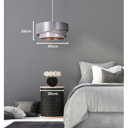 Duolla - Luster na lanku KOBO 1xE27/15W/230V pr. 45 cm strieborná/zlatá