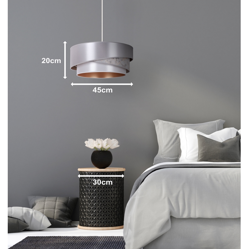 Duolla - Luster na lanku KOBO 1xE27/15W/230V pr. 45 cm strieborná/zlatá