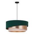 Duolla - Luster na lanku KOBO 1xE27/15W/230V pr. 45 cm zelená/rosegold/krémová