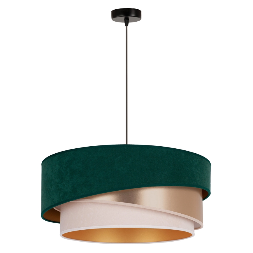 Duolla - Luster na lanku KOBO 1xE27/15W/230V pr. 45 cm zelená/rosegold/krémová