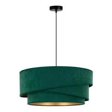 Duolla - Luster na lanku KOBO 1xE27/15W/230V pr. 45 cm zelená/zlatá