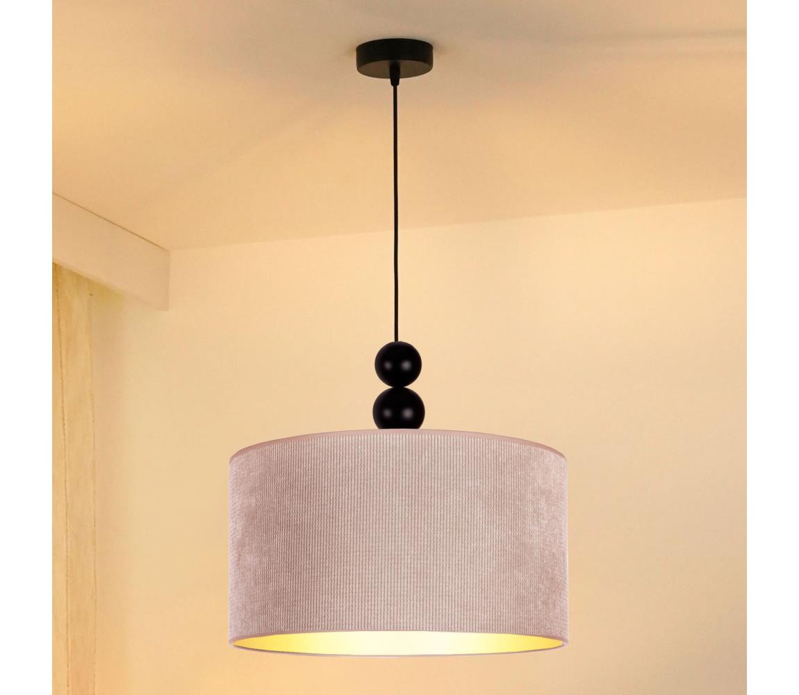  - Luster na lanku LYON 1xE27/15W/230V pr. 40 cm béžová 602198