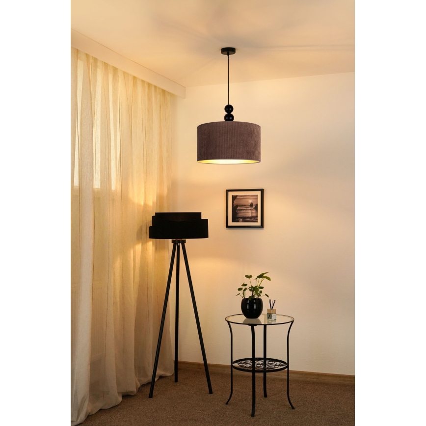 Duolla - Luster na lanku LYON 1xE27/15W/230V pr. 40 cm hnedá