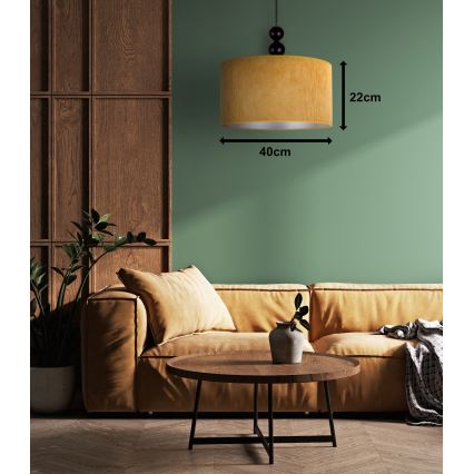 Duolla - Luster na lanku LYON 1xE27/15W/230V pr. 40 cm žltá