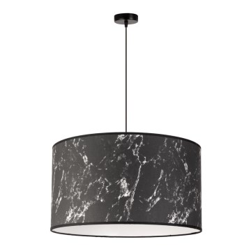 Duolla - Luster na lanku MARBLE 1xE27/40W/230V pr. 45 cm čierna/biela