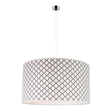 Duolla - Luster na lanku MAROKO 1xE27/40W/230V pr. 45 cm biela/čierna