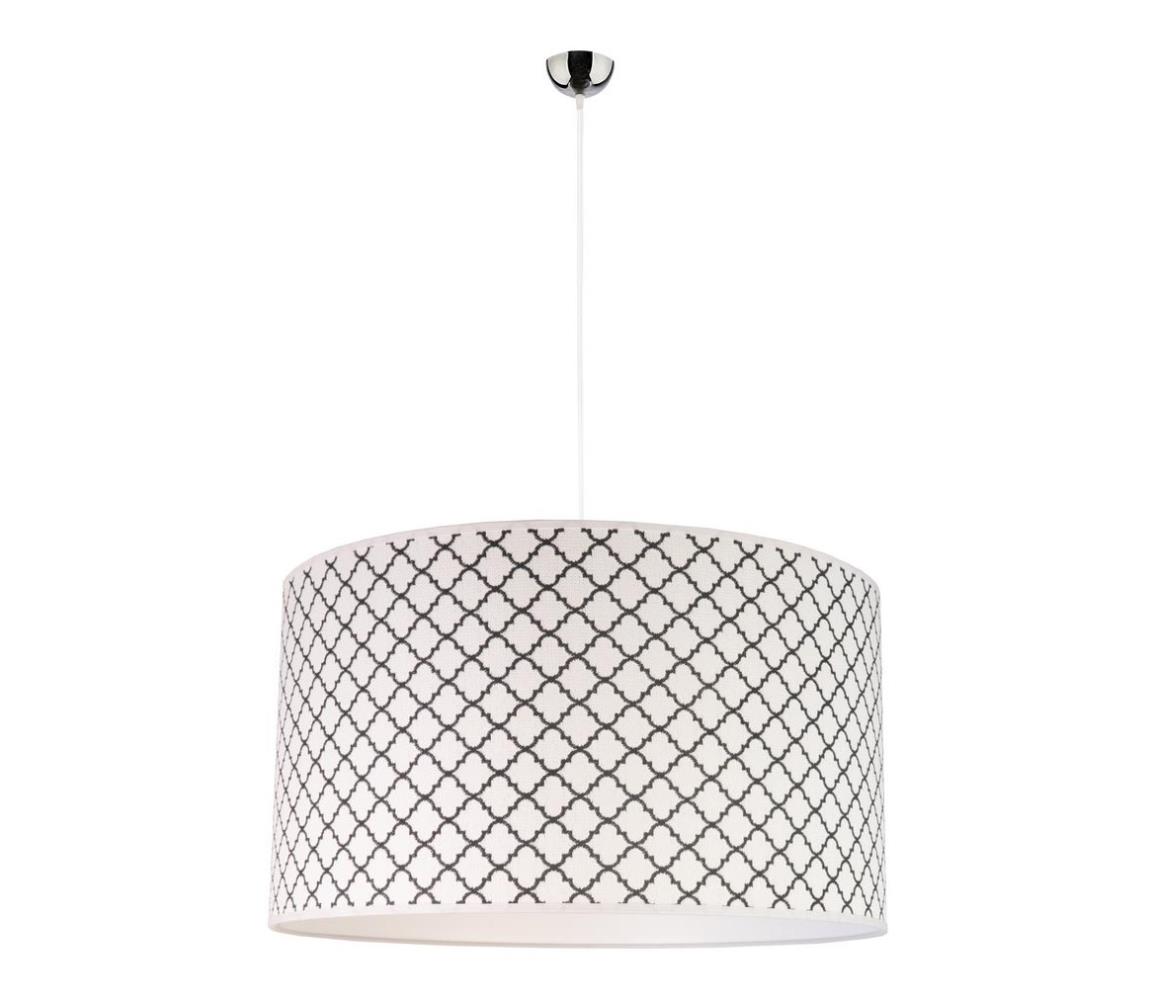 - Luster na lanku MAROKO 1xE27/40W/230V pr. 45 cm biela/čierna