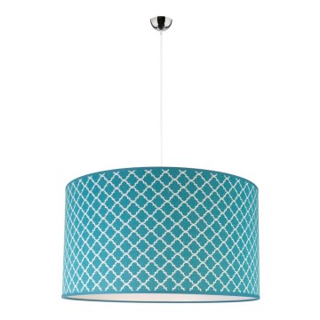 Duolla - Luster na lanku MAROKO 1xE27/40W/230V pr. 45 cm tyrkysová/biela