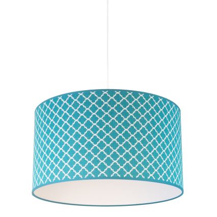 Duolla - Luster na lanku MAROKO 1xE27/40W/230V pr. 45 cm tyrkysová/biela