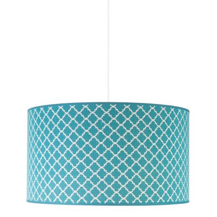 Duolla - Luster na lanku MAROKO 1xE27/40W/230V pr. 45 cm tyrkysová/biela