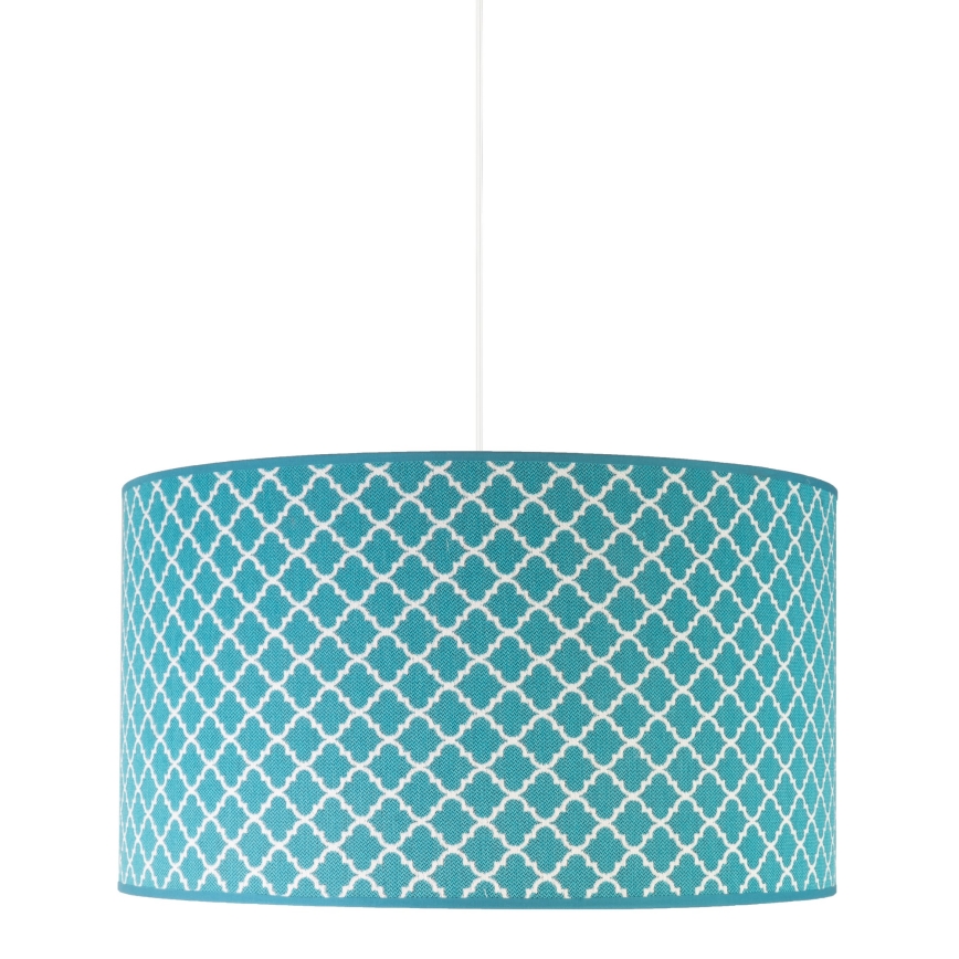 Duolla - Luster na lanku MAROKO 1xE27/40W/230V pr. 45 cm tyrkysová/biela