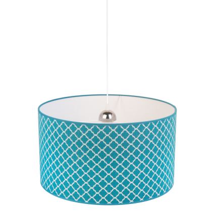 Duolla - Luster na lanku MAROKO 1xE27/40W/230V pr. 45 cm tyrkysová/biela