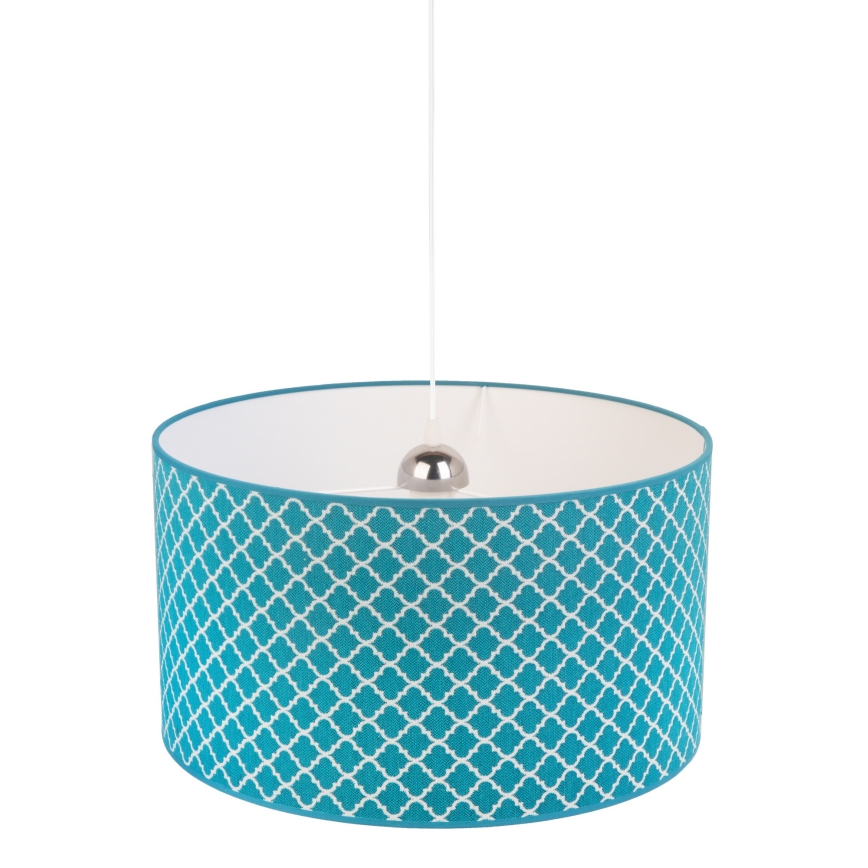 Duolla - Luster na lanku MAROKO 1xE27/40W/230V pr. 45 cm tyrkysová/biela