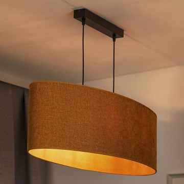 Duolla - Luster na lanku OVAL 2xE27/15W/230V hnedá