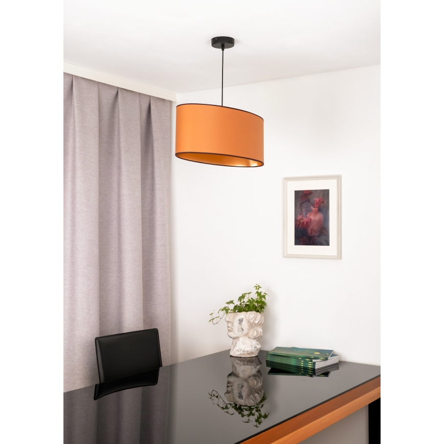 Duolla - Luster na lanku OVAL VEGAN 1xE27/15W/230V hnedá