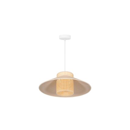 Duolla - Luster na lanku RIO RATTAN 1xE27/15W/230V pr. 45 cm béžová/ratan