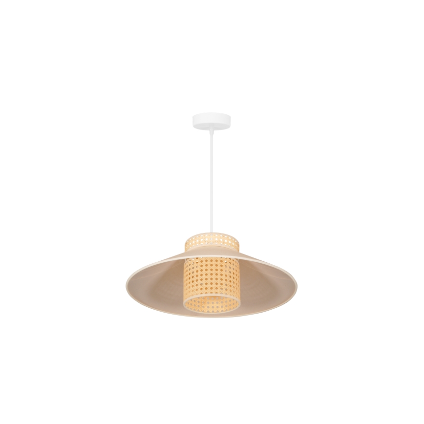 Duolla - Luster na lanku RIO RATTAN 1xE27/15W/230V pr. 45 cm béžová/ratan