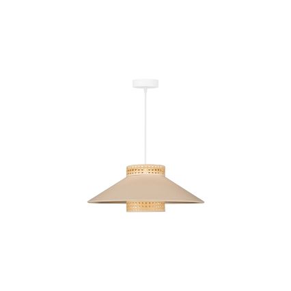 Duolla - Luster na lanku RIO RATTAN 1xE27/15W/230V pr. 45 cm béžová/ratan