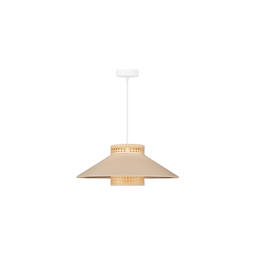 Duolla - Luster na lanku RIO RATTAN 1xE27/15W/230V pr. 45 cm béžová/ratan