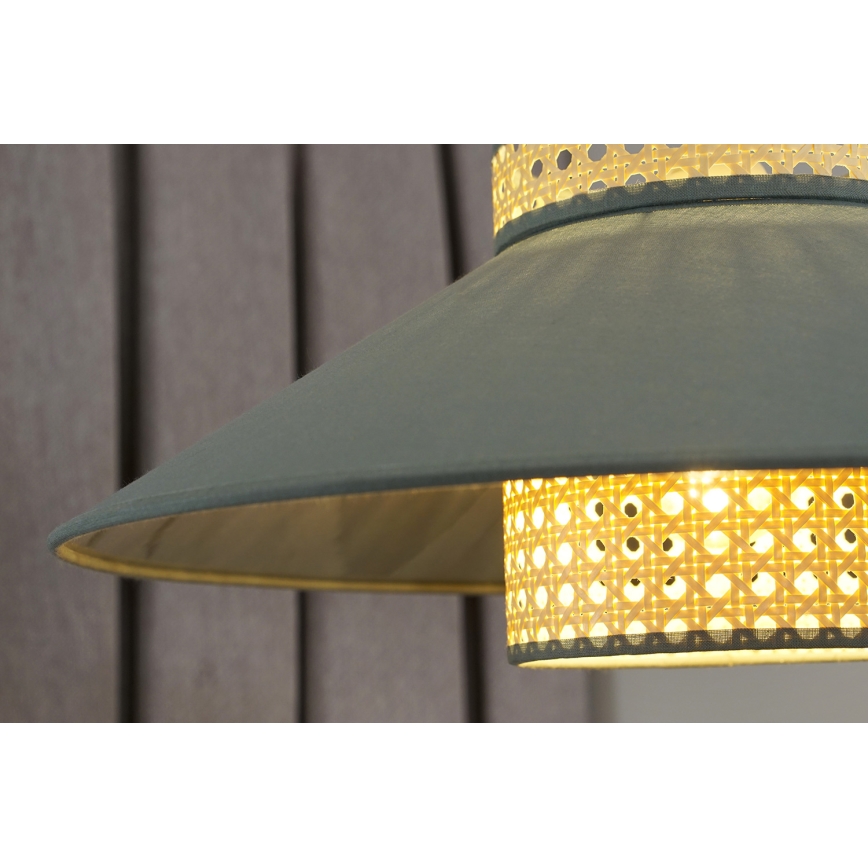 Duolla - Luster na lanku RIO RATTAN 1xE27/15W/230V pr. 45 cm zelená/ratan