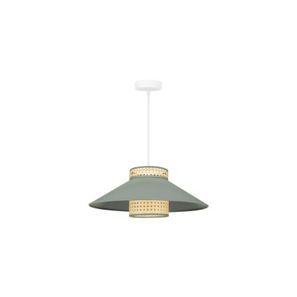 Duolla - Luster na lanku RIO RATTAN 1xE27/15W/230V pr. 45 cm zelená/ratan