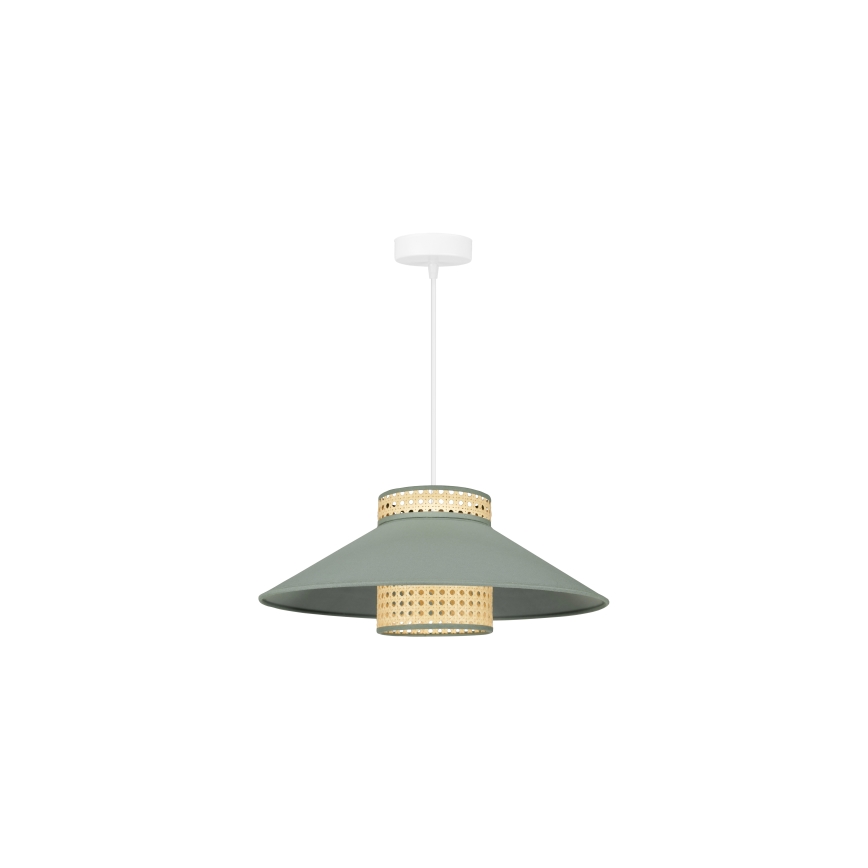 Duolla - Luster na lanku RIO RATTAN 1xE27/15W/230V pr. 45 cm zelená/ratan