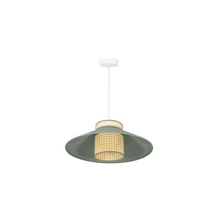 Duolla - Luster na lanku RIO RATTAN 1xE27/15W/230V pr. 45 cm zelená/ratan