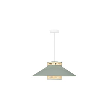 Duolla - Luster na lanku RIO RATTAN 1xE27/15W/230V pr. 45 cm zelená/ratan