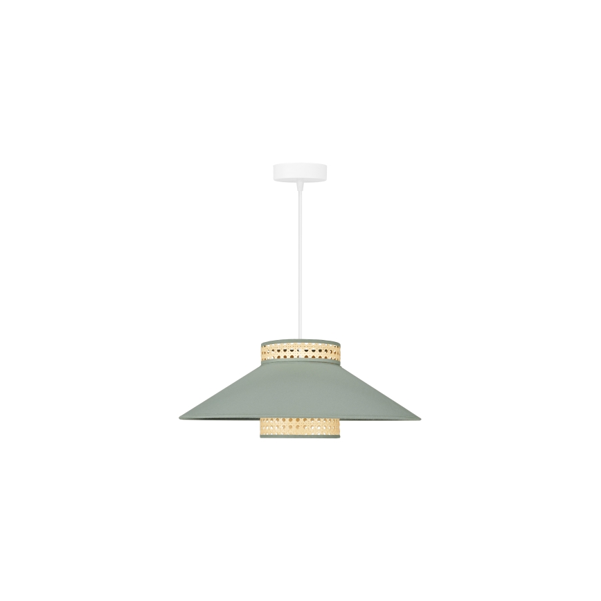 Duolla - Luster na lanku RIO RATTAN 1xE27/15W/230V pr. 45 cm zelená/ratan