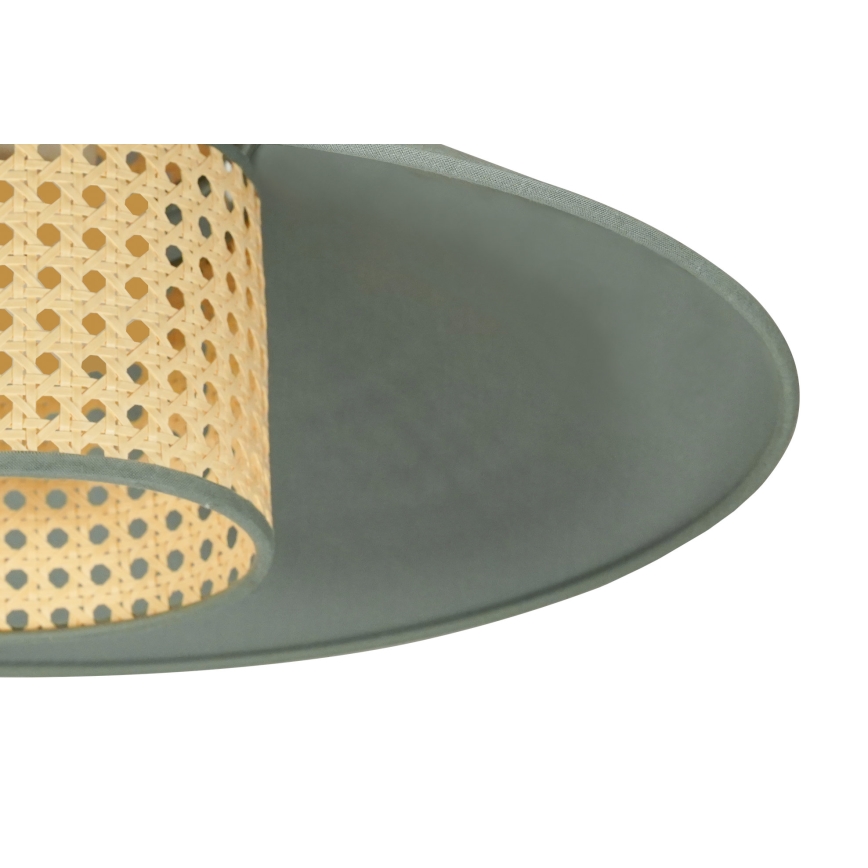 Duolla - Luster na lanku RIO RATTAN 1xE27/15W/230V pr. 45 cm zelená/ratan