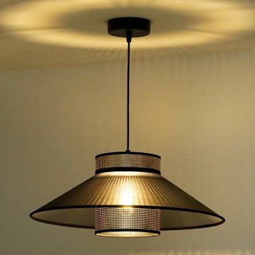 Duolla - Luster na lanku RIO SHINY 1xE27/15W/230V pr. 45 cm čierna/medená