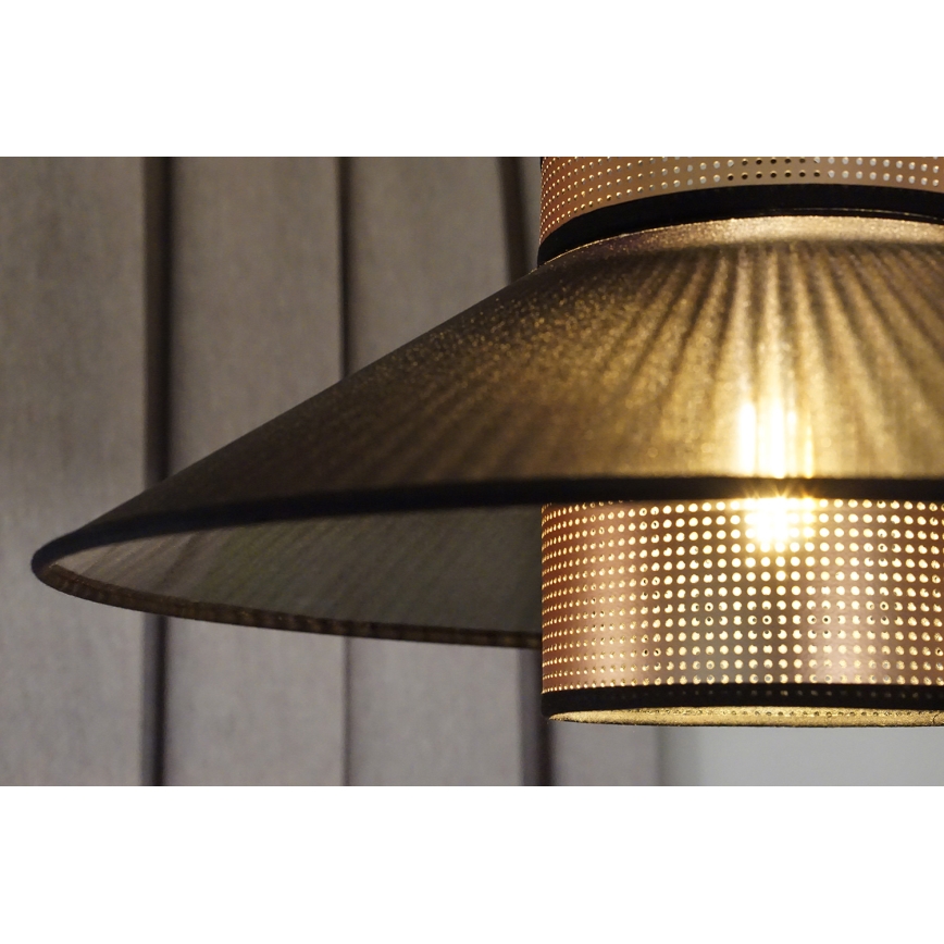 Duolla - Luster na lanku RIO SHINY 1xE27/15W/230V pr. 45 cm čierna/medená