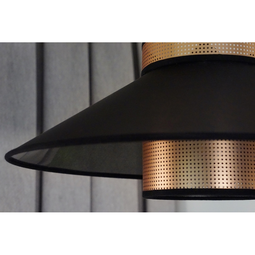 Duolla - Luster na lanku RIO SHINY 1xE27/15W/230V pr. 45 cm čierna/medená