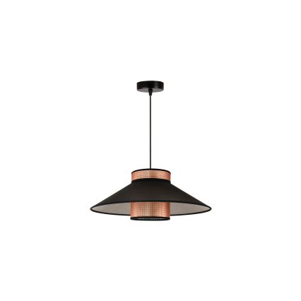 Duolla - Luster na lanku RIO SHINY 1xE27/15W/230V pr. 45 cm čierna/medená