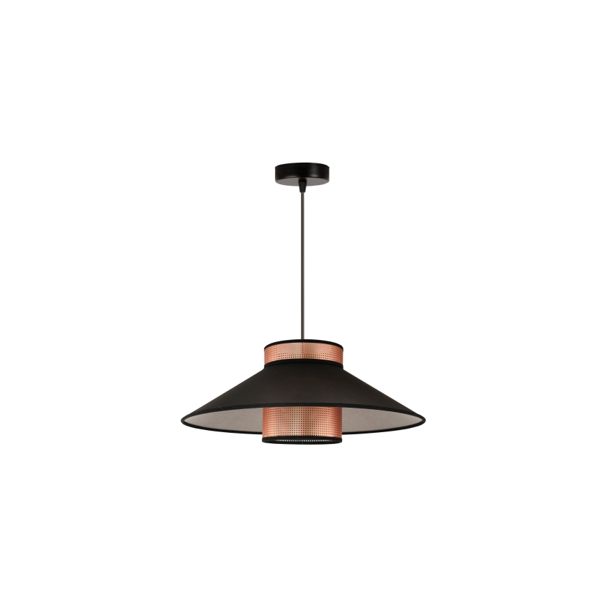 Duolla - Luster na lanku RIO SHINY 1xE27/15W/230V pr. 45 cm čierna/medená