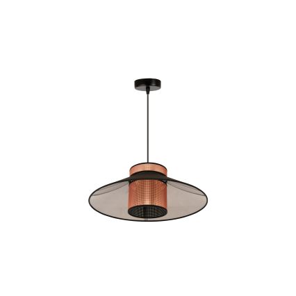 Duolla - Luster na lanku RIO SHINY 1xE27/15W/230V pr. 45 cm čierna/medená